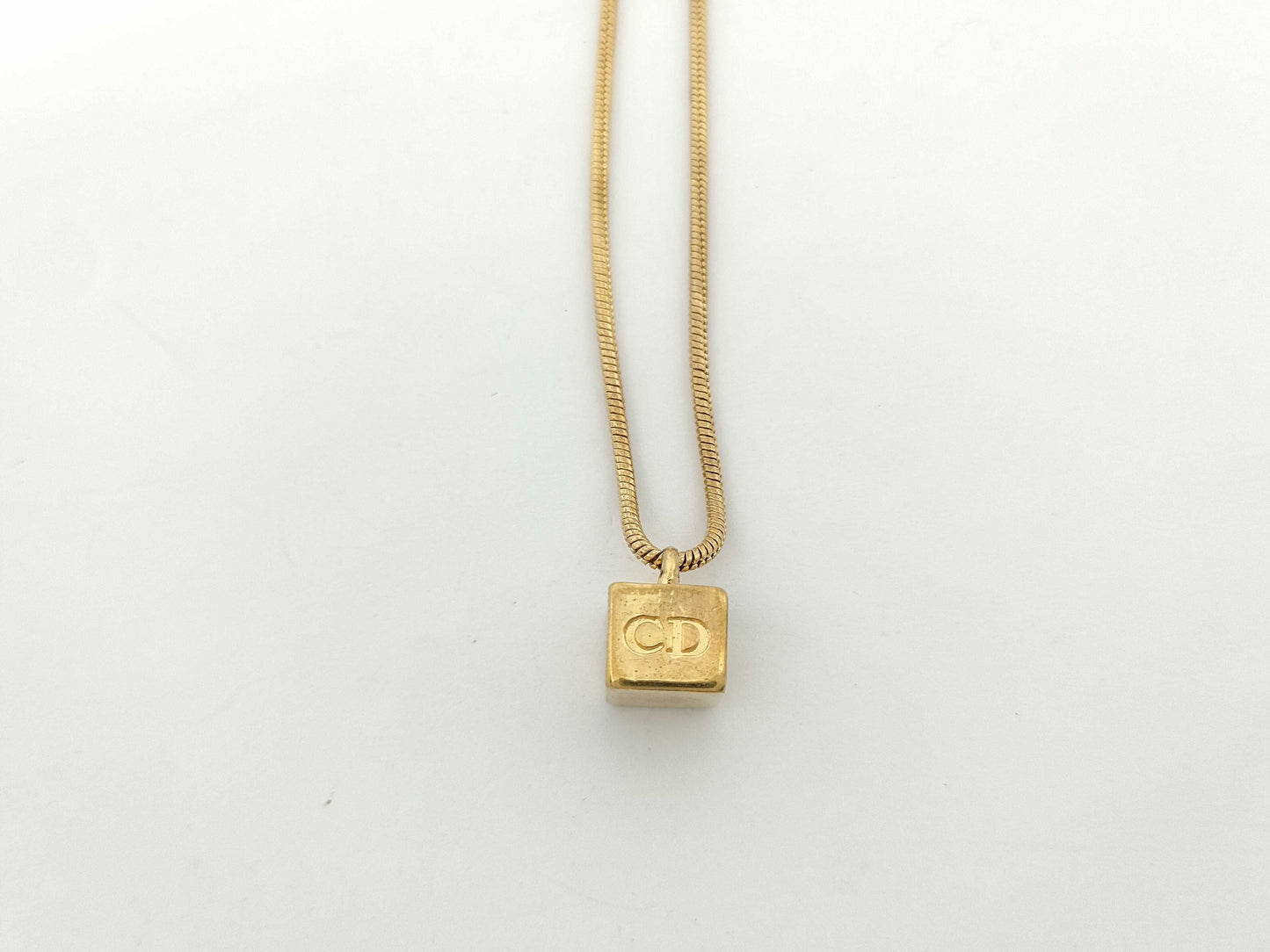 Dior logo cube necklace