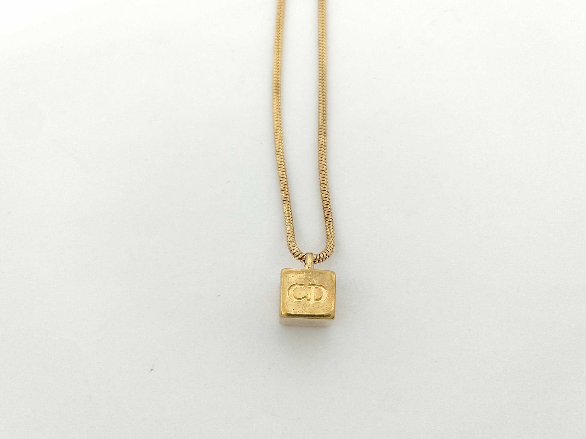 Dior logo cube necklace
