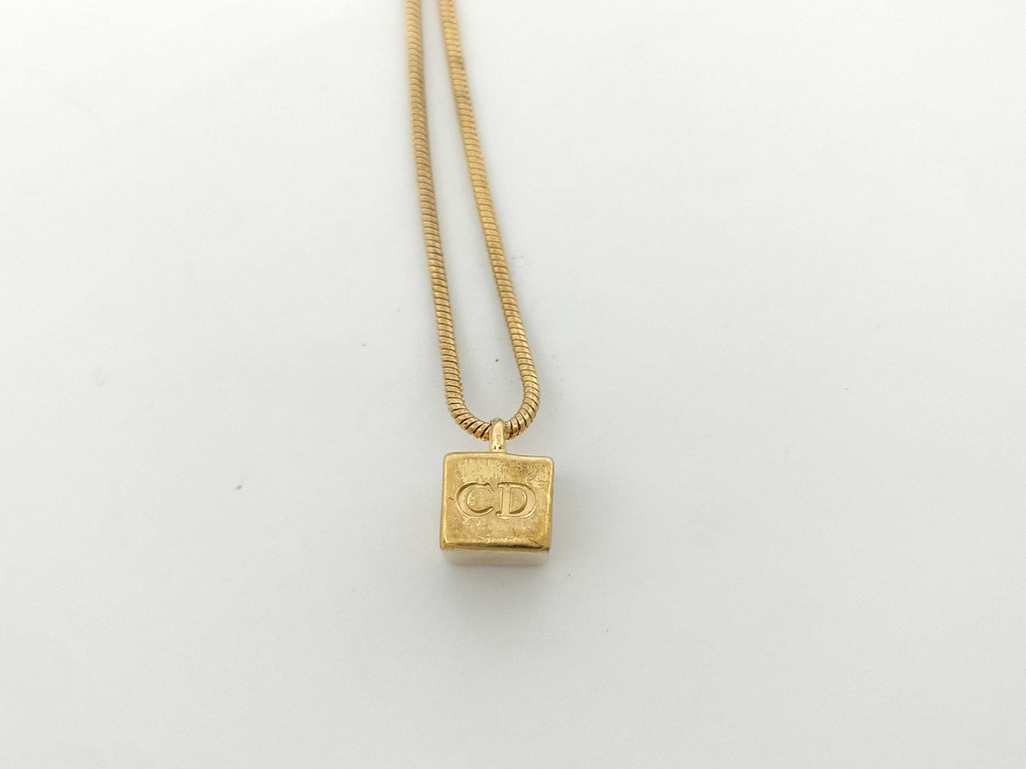 Dior logo cube necklace