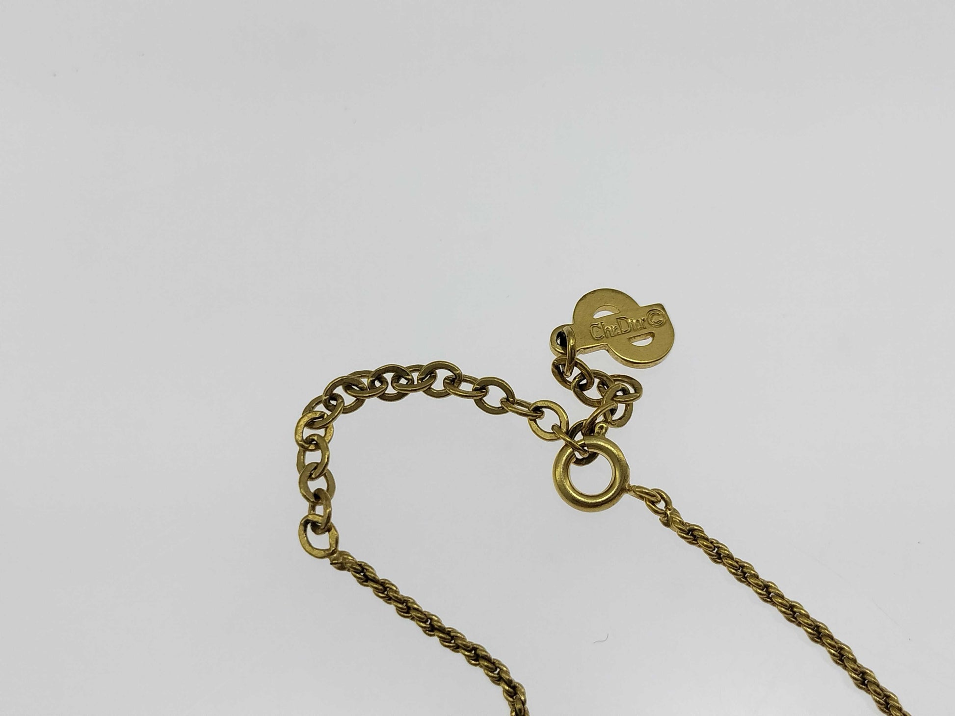 Dior logo rhinestone necklace