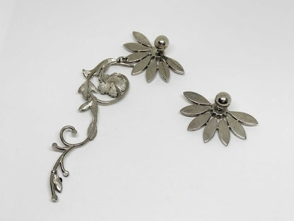 BURBERRY Crystal Half Daisy Drop Earrings and Studs Set