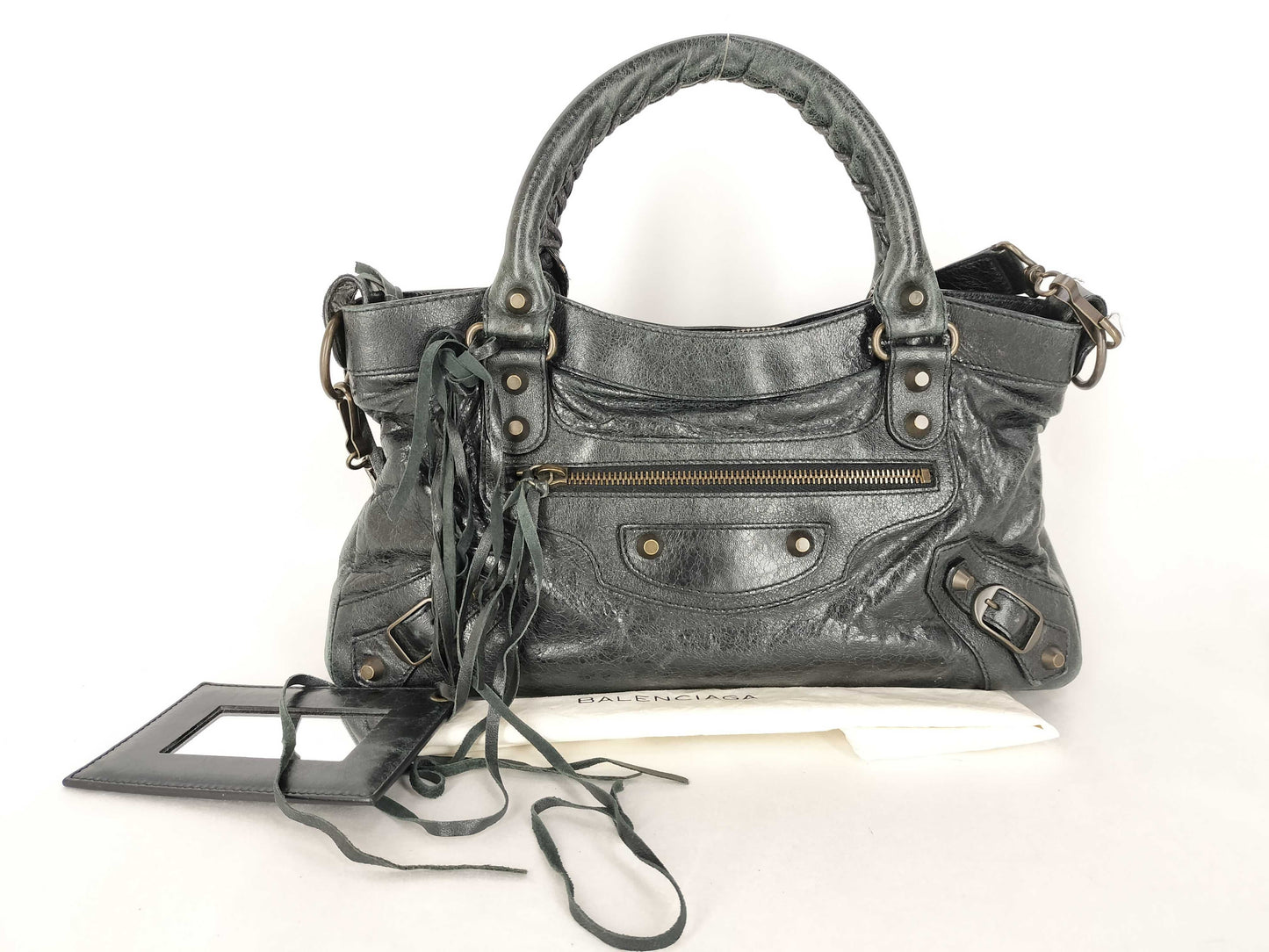 BALENCIAGA The City Black 2-Way Shoulder Bag with Mirror