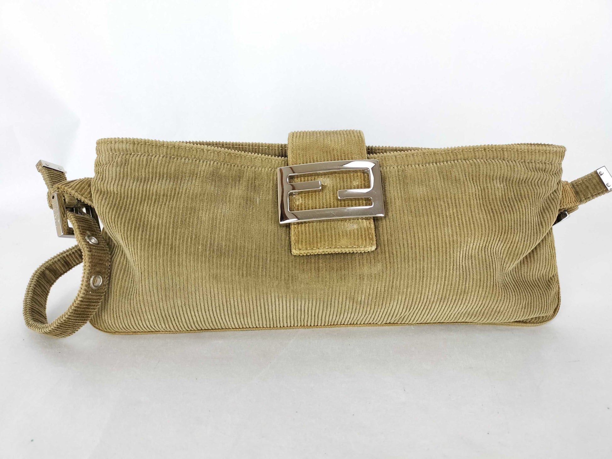 FENDI Mamma Fendi Corduroy Mamma Bucket Shoulder Bag