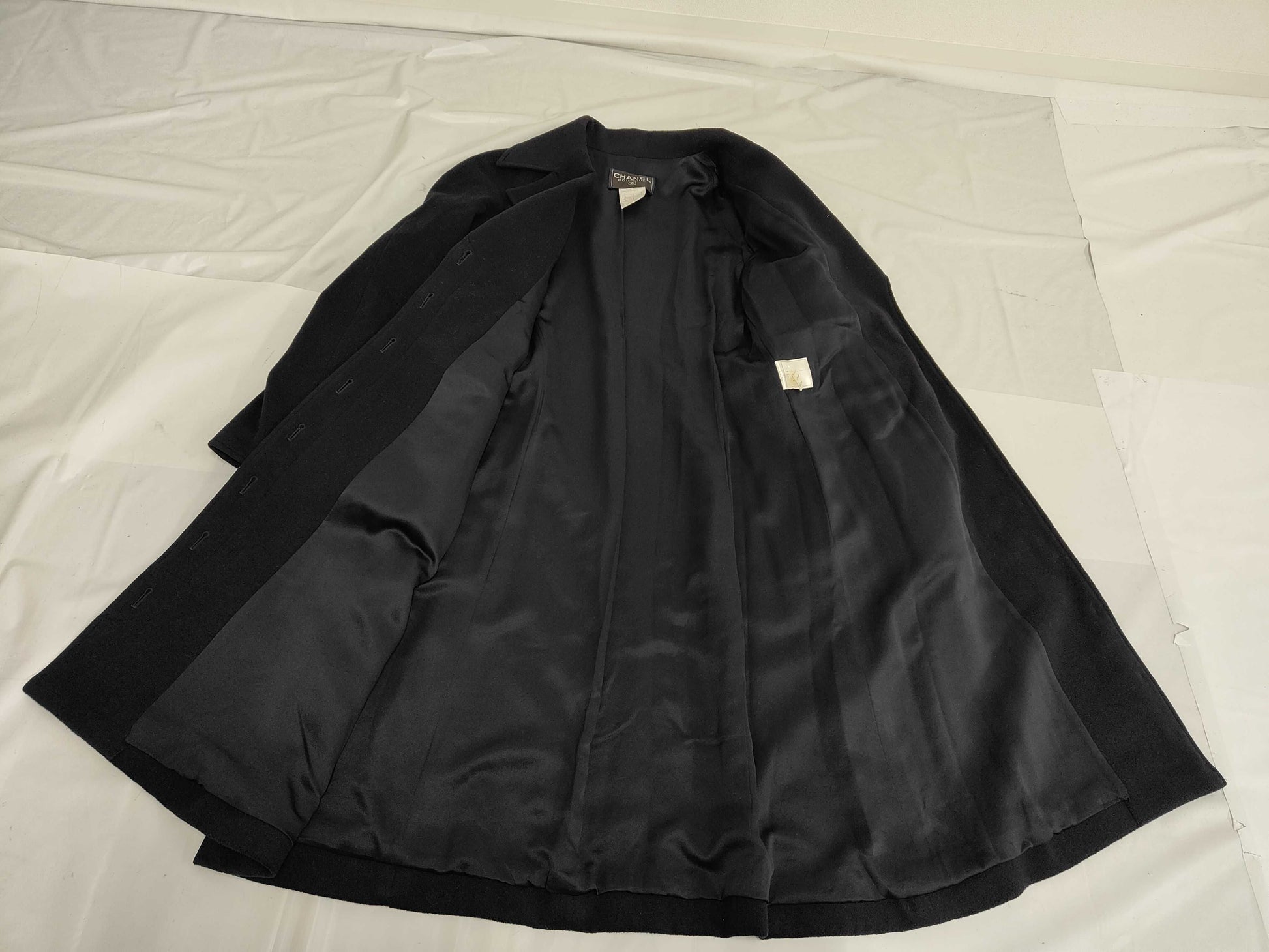 CHANEL 97A Cashmere Long Coat P09449 Dark Navy Size 40 Coat