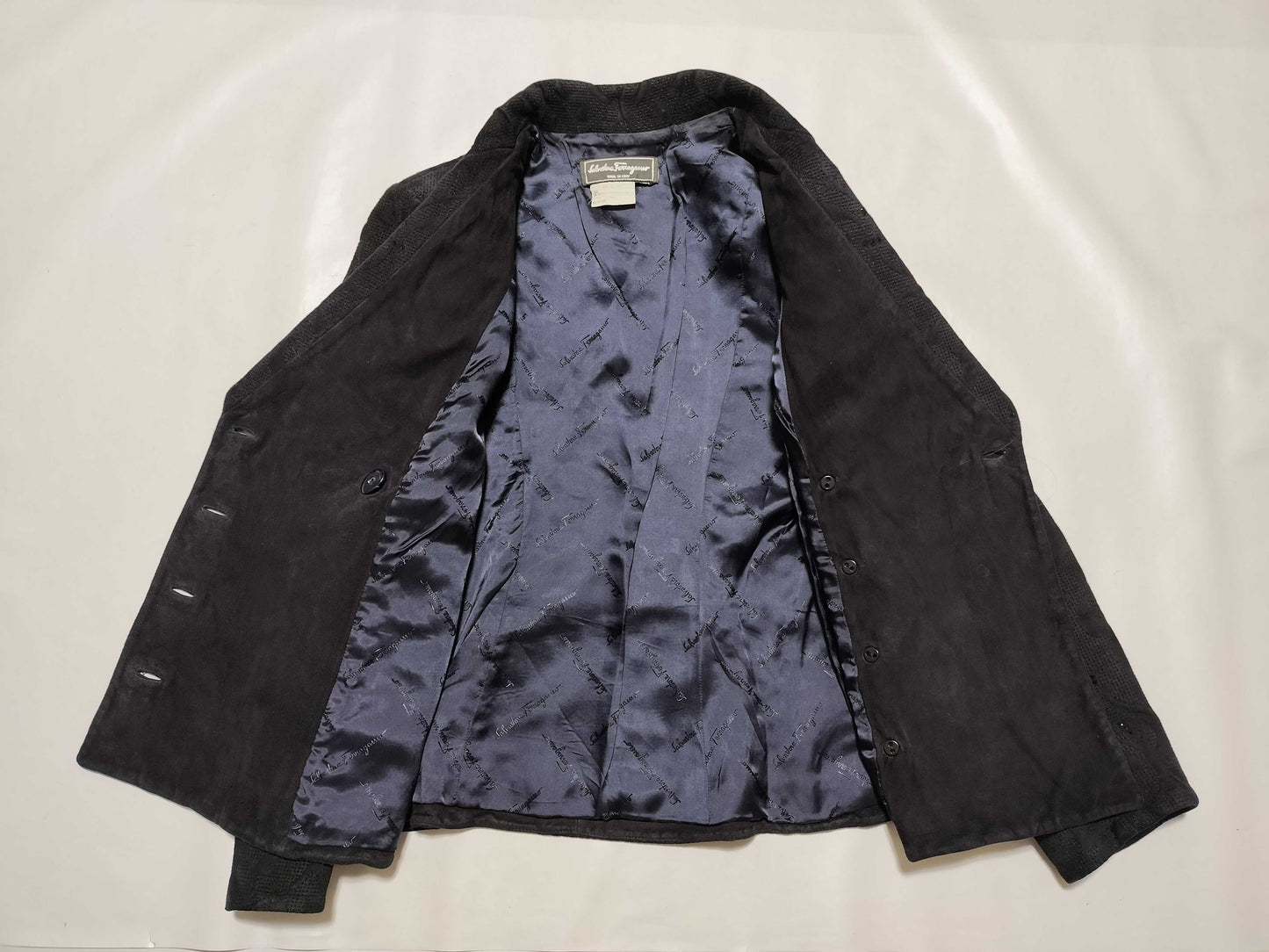 Salvatore Ferragamo Rhinestone Jacket Navy