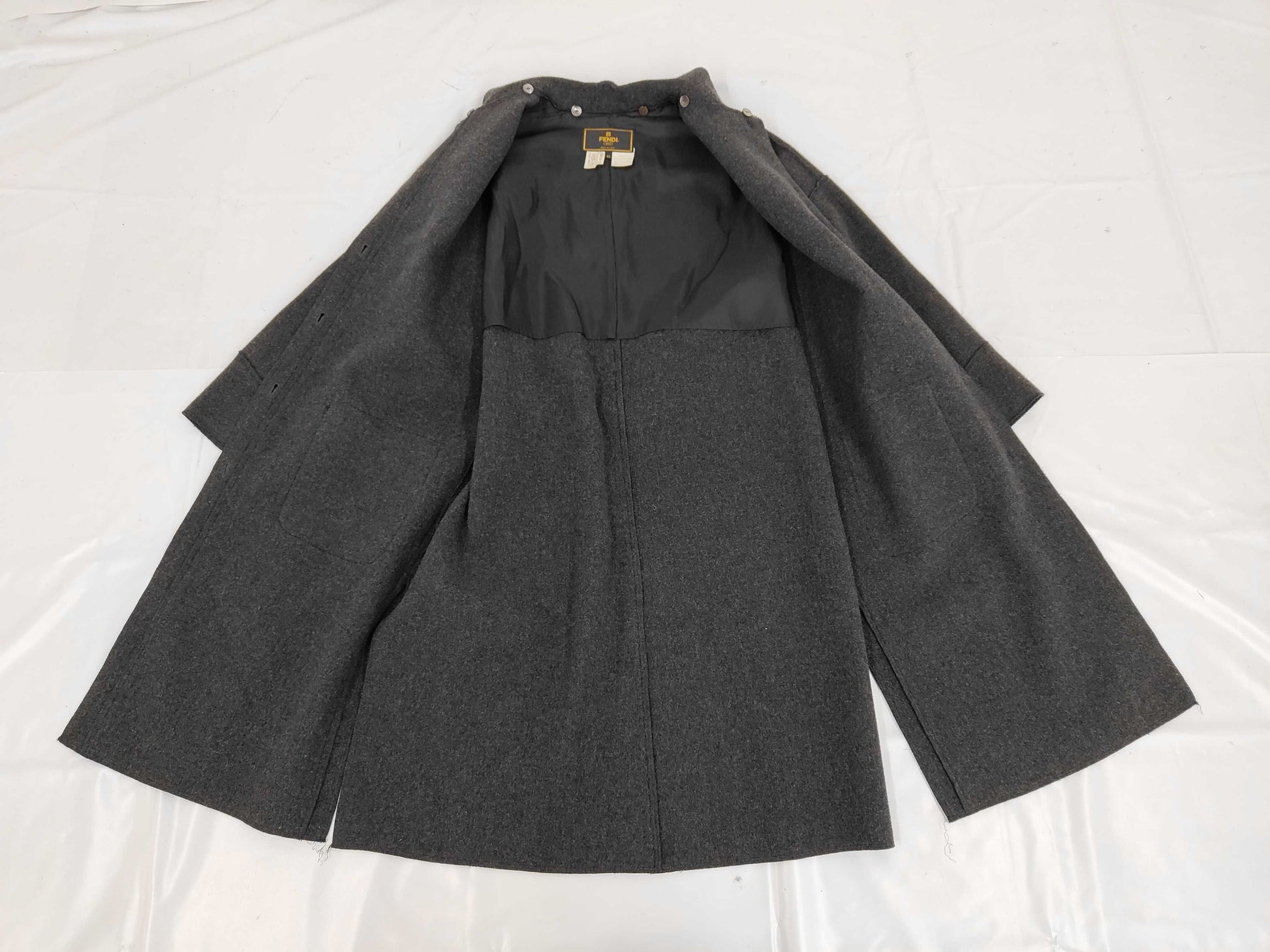 FENDI Wool Long Coat Gray 42 Coat