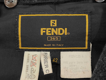 FENDI Wool Long Coat Gray 42 Coat