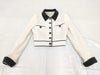 CHANEL P95 Coco Button Cropped Jacket Black White Size 36 Jacket