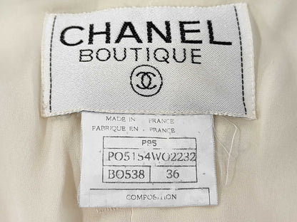 CHANEL P95 Coco Button Cropped Jacket Black White Size 36 Jacket