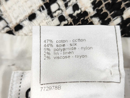 CHANEL 07P Tweed Dress P30487 Black White Size 38 Dress