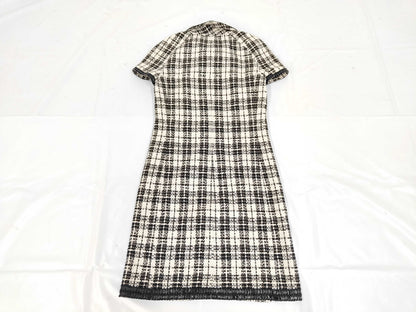 CHANEL 07P Tweed Dress P30487 Black White Size 38 Dress