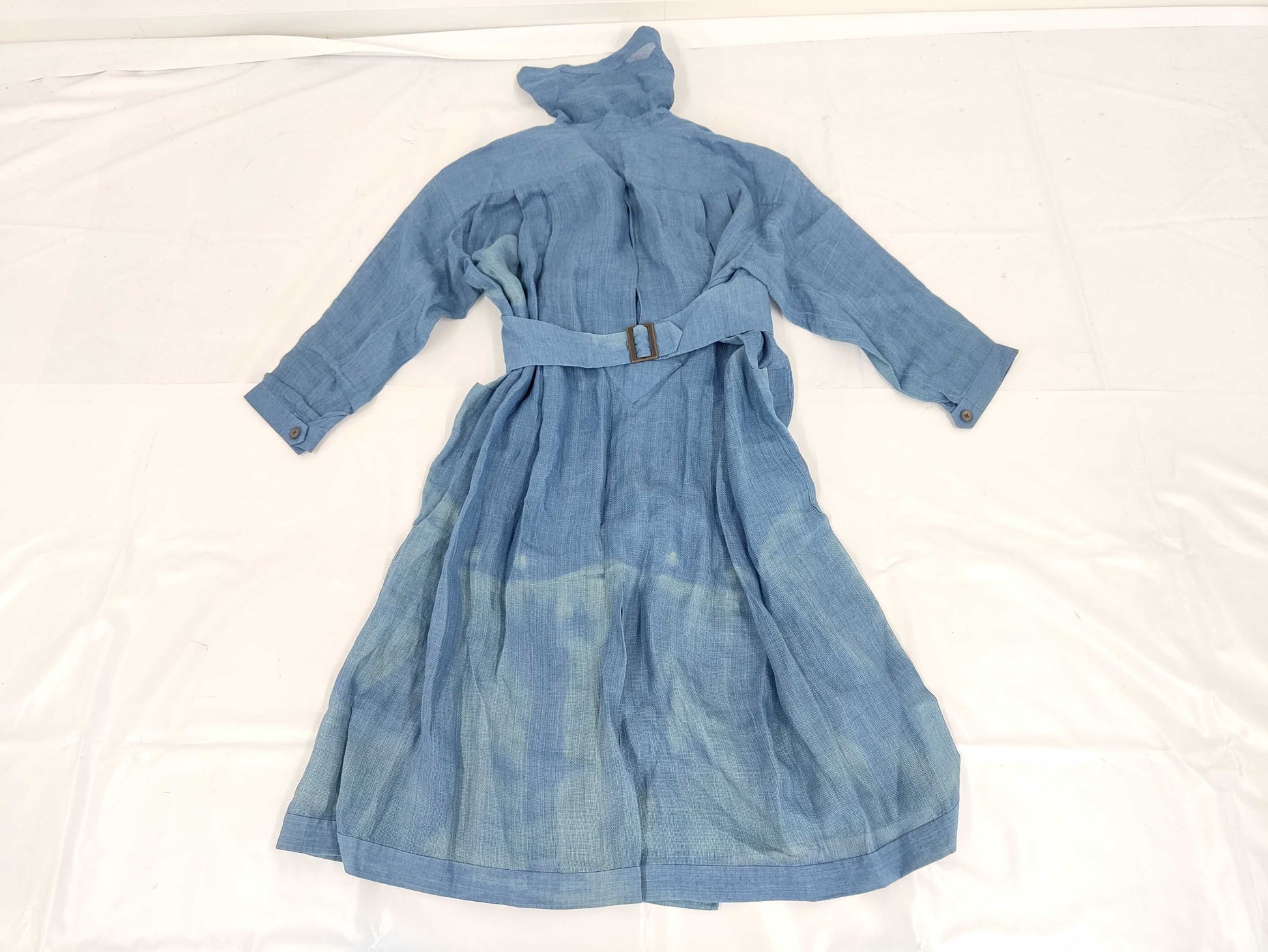 ISSEY MIYAKE 90's Linen Long Coat in Light Blue