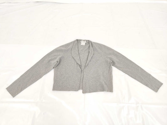 CHANEL 00C Cashmere Knit Cropped Cardigan P15016 Gray 42 Cardigan