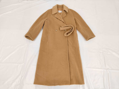 MaxMara Belted Long Coat, Brown