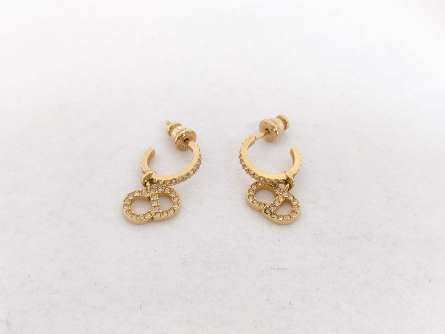 Dior Christian Dior CLAIR D LUNE Rhinestone Earrings, Gold
