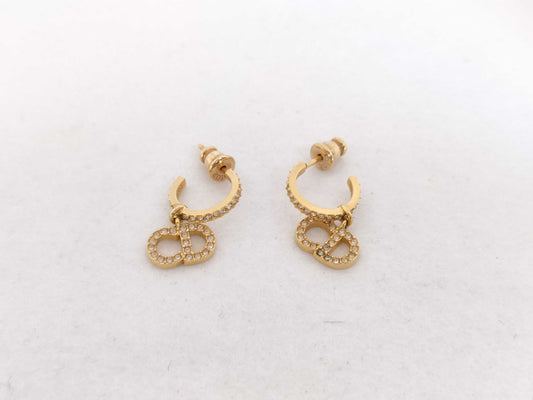 Dior Christian Dior CLAIR D LUNE Rhinestone Earrings, Gold