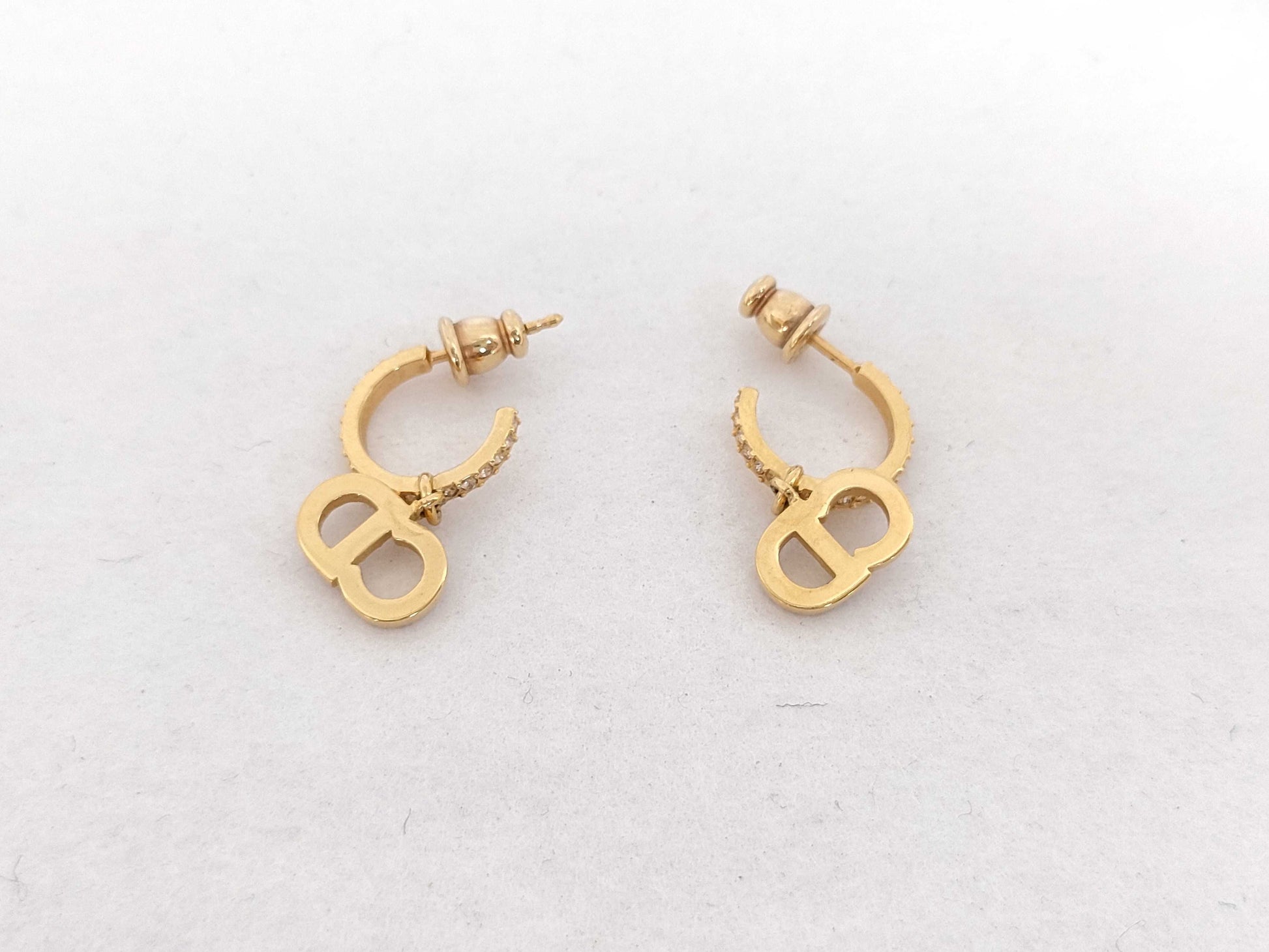 Dior Christian Dior CLAIR D LUNE Rhinestone Earrings, Gold