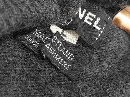 CHANEL Cashmere Matelasse Button Skirt, Gray