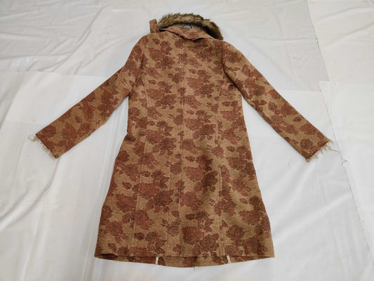 Y's 12AW Flower Jacquard Coat, Stand Collar Coat, YD-C13-907, Multicolor Coat