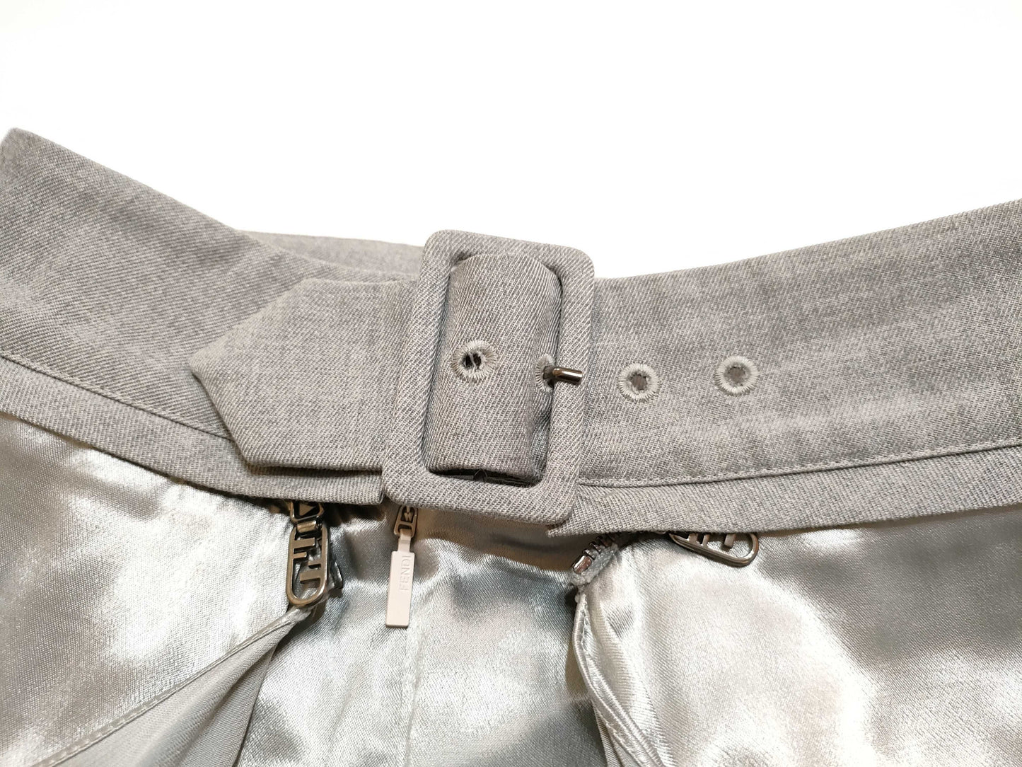 FENDI satin skirt, silver