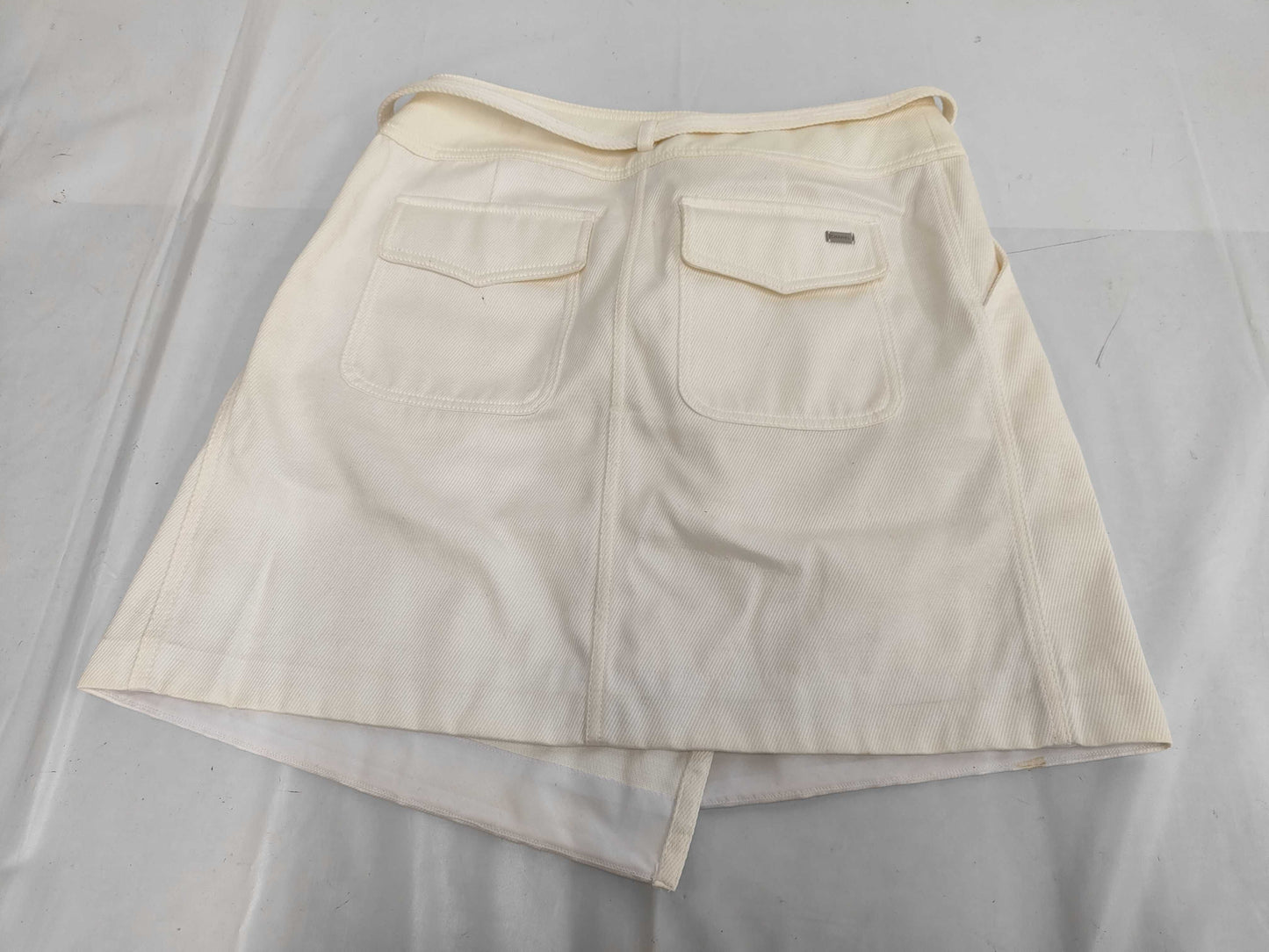 CHANEL 00T Belt Design Skirt P15337 White 40 Skirt