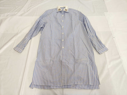 GUCCI 2018 Cotton Shirt Dress with Detachable Striped Collar 