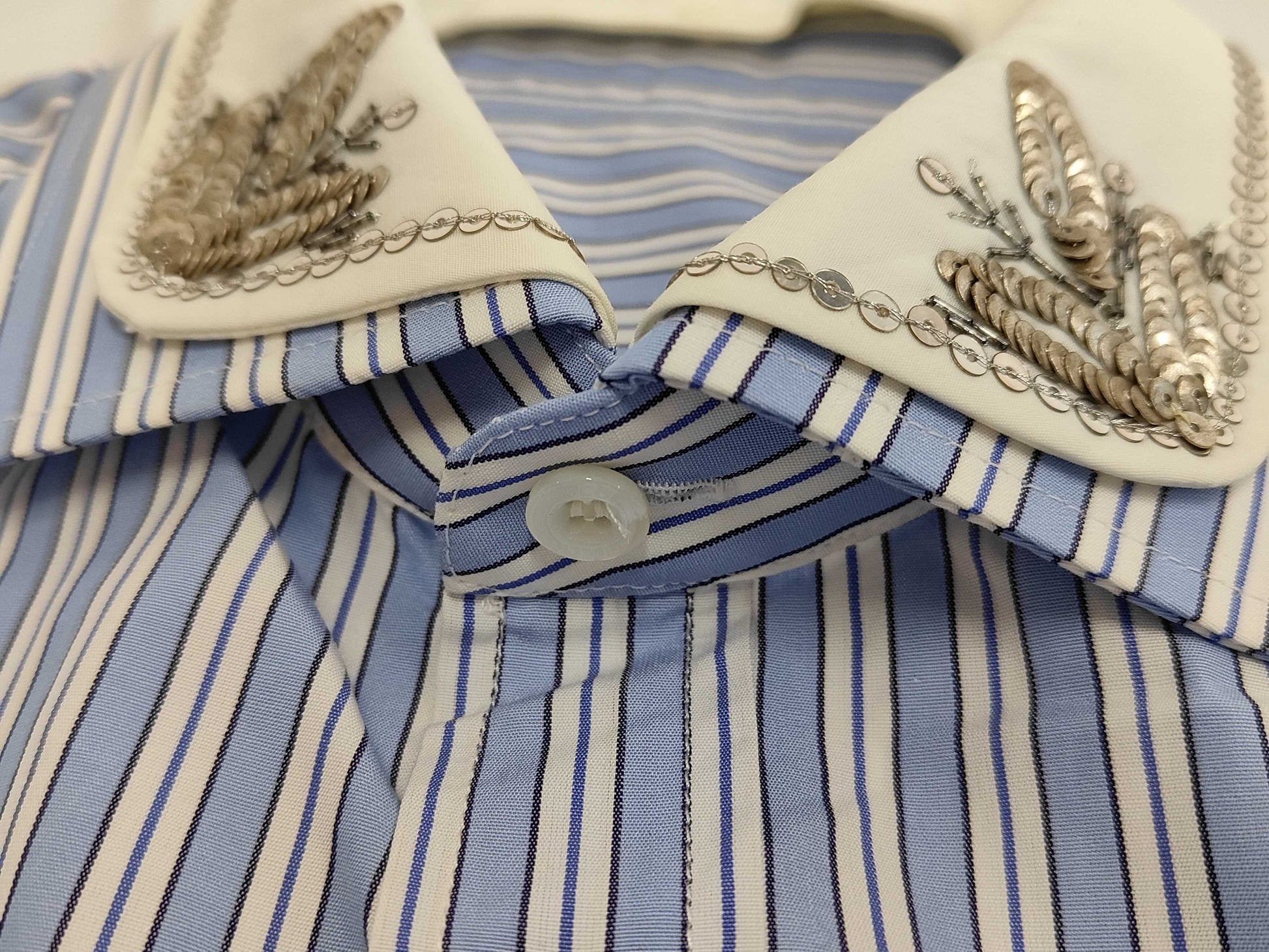 GUCCI 2018 Cotton Shirt Dress with Detachable Striped Collar 