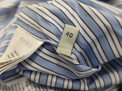 GUCCI 2018 Cotton Shirt Dress with Detachable Striped Collar 