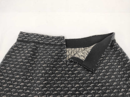 CHANEL Silk Mohair Coco Button Skirt P39241 Black Gray Size 44 Skirt