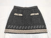 CHANEL Silk Mohair Coco Button Skirt P39241 Black Gray Size 44 Skirt