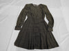 FENDI Shoulder Pad All-Over Print Silk Dress FDA578 Green Size 40 Dress
