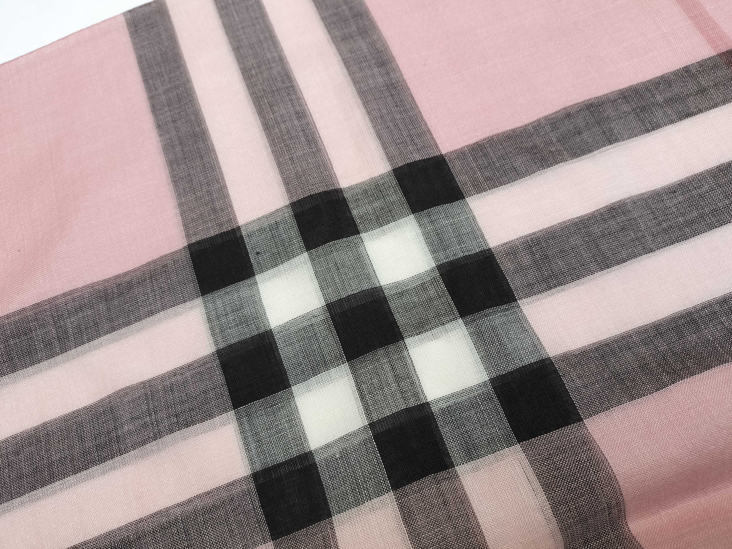 BURBERRY Wool and Silk Scarf Stole Check Scarf