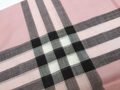 BURBERRY Wool and Silk Scarf Stole Check Scarf