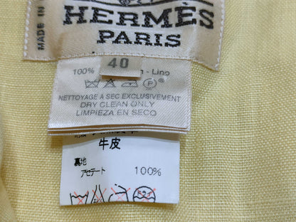 HERMES Linen Suit Yellow 40 38 Other Apparel