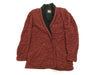 ISSEY MIYAKE 70s early single-color tag leather lining gathered bias shawl collar jacket in red and black