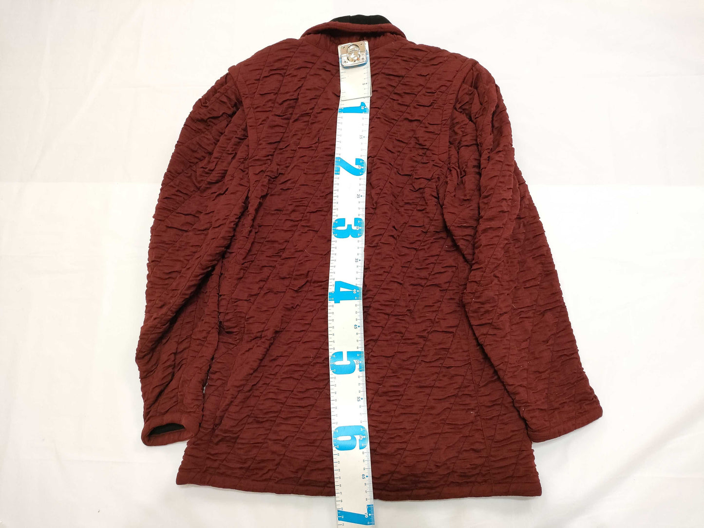 ISSEY MIYAKE 70s early single-color tag leather lining gathered bias shawl collar jacket in red and black