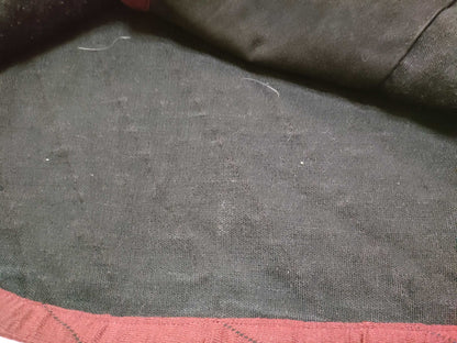 ISSEY MIYAKE 70s early single-color tag leather lining gathered bias shawl collar jacket in red and black