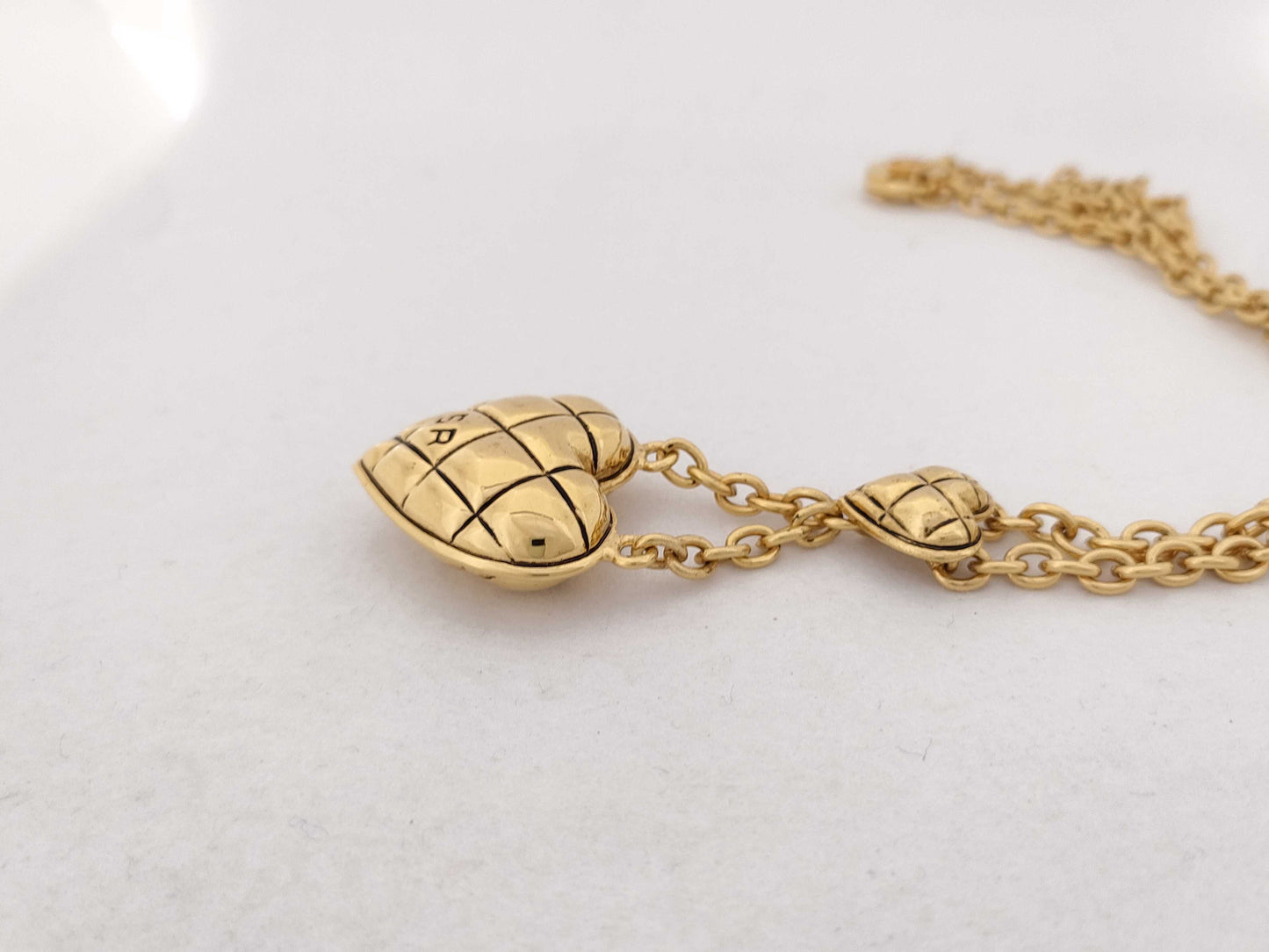 SONIARY RYKIEL Sonia Rykiel Heart Lattice Motif Earrings and Pendant Necklace Set in Grand Prix Gold