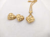SONIARY RYKIEL Sonia Rykiel Heart Lattice Motif Earrings and Pendant Necklace Set in Grand Prix Gold
