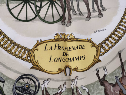HERMES Carré HERMES Carré 90 Scarf LA PROMENADE DE LONGCHAMPS A Walk to Longchamp? Scarf