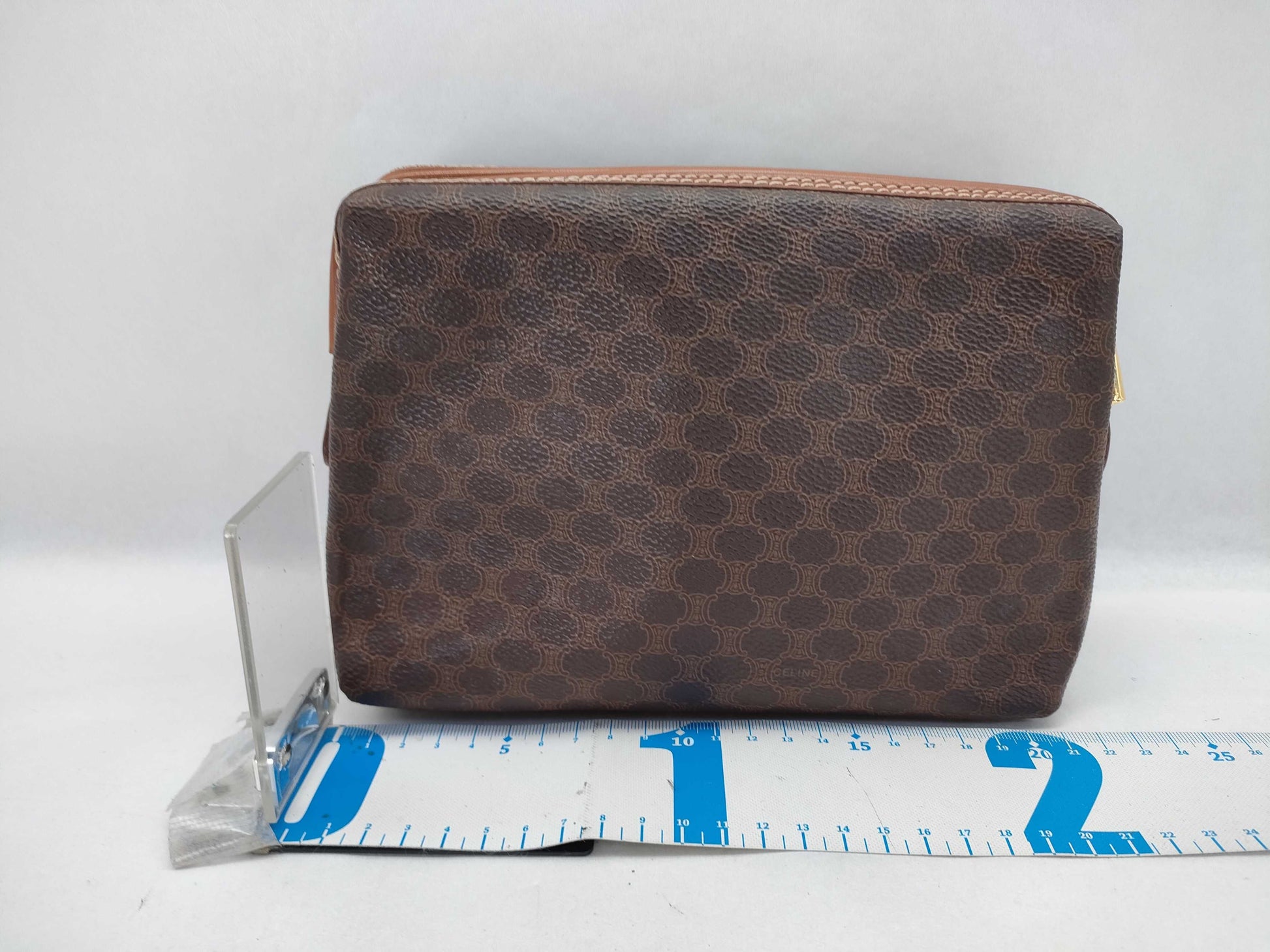 CELINE Macadam PVC Pouch MC98/1 Brown