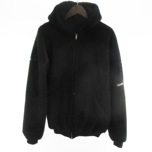 BALENCIAGA 2024 Autumn/Winter Collection, Excellent Condition, Faux Shearling and Boa Fleece Zip-Up Blouson with Logo, Black, Size 2, 768694 TKQ26, Balenciaga Japan Jacket