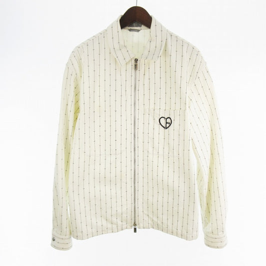 Dior 22SS 48 Heart Logo Denim Jacket, Excellent Condition, Heart Logo Denim Jacket, Swing Top, White, 213D486A5448, Christian Dior Co., Ltd.