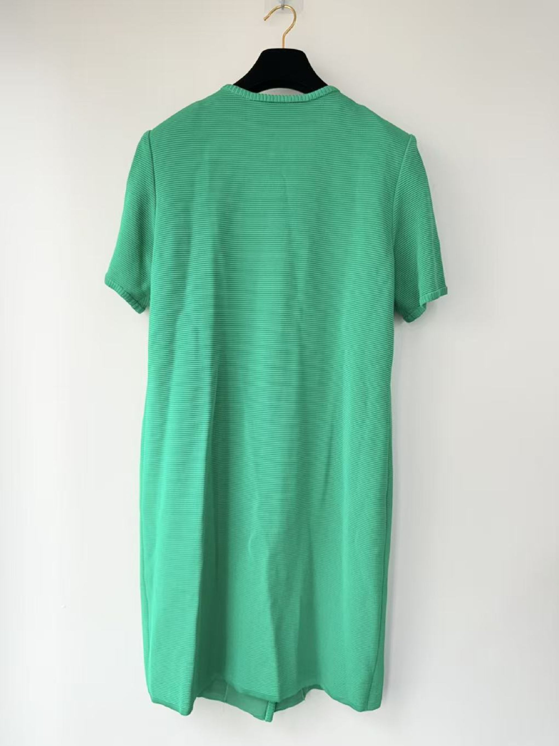 Yves Saint Laurent YSL Green Knit Dress with Gold Buttons, Vintage, Size L