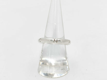 CHANEL Silver 925 Logo Band Ring