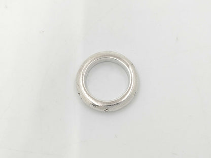 CHANEL Silver 925 Logo Band Ring