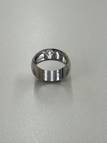 LOUIS VUITTON Monogram Ring M62485 Size M Silver Color DI0149 Stamp Made in Italy