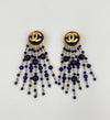 CHANEL Coco Mark 95A Earrings GP Navy x Gold Earrings