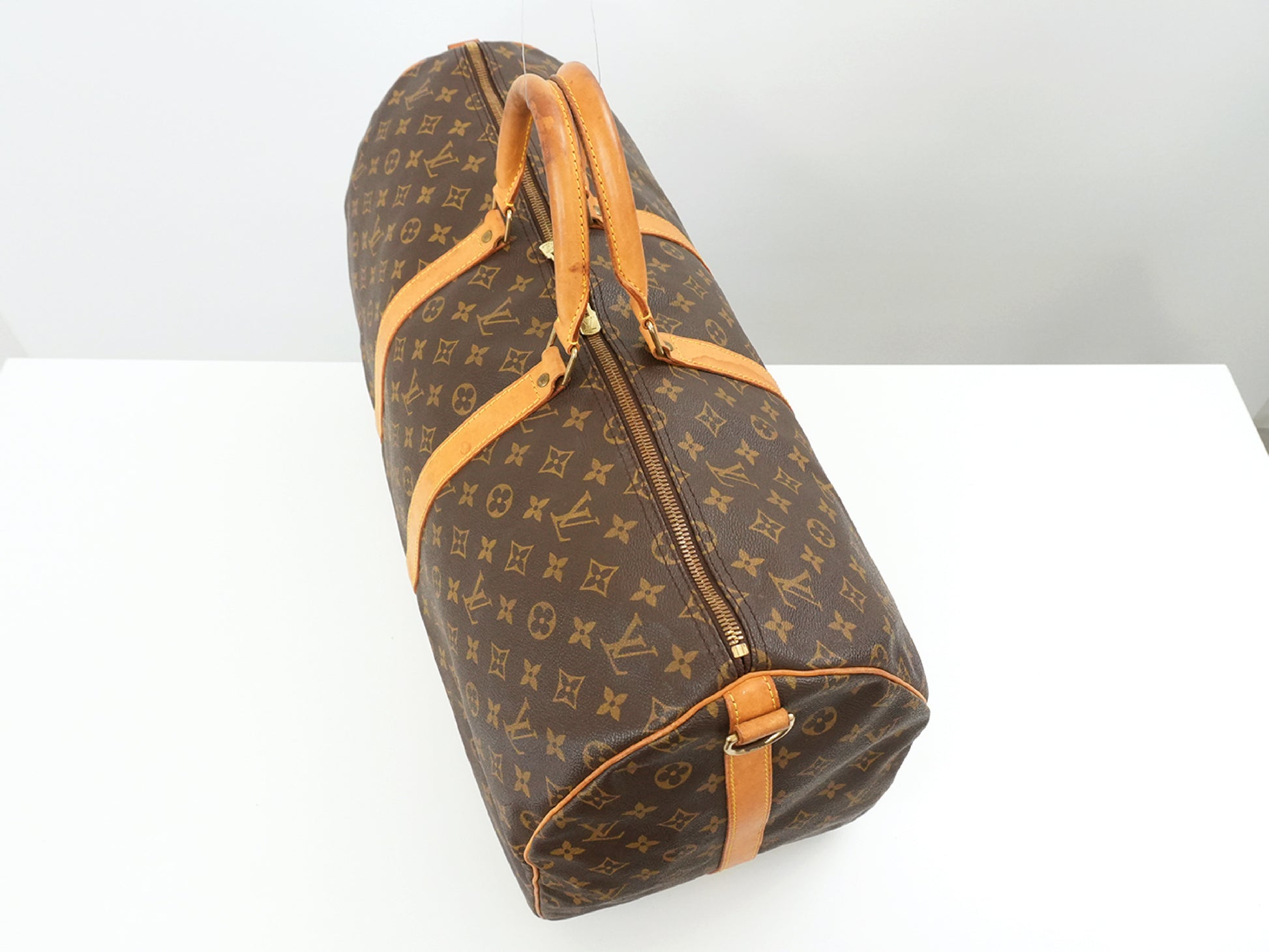 LOUIS VUITTON Monogram Keepall Bandouliere 55 Boston Bag