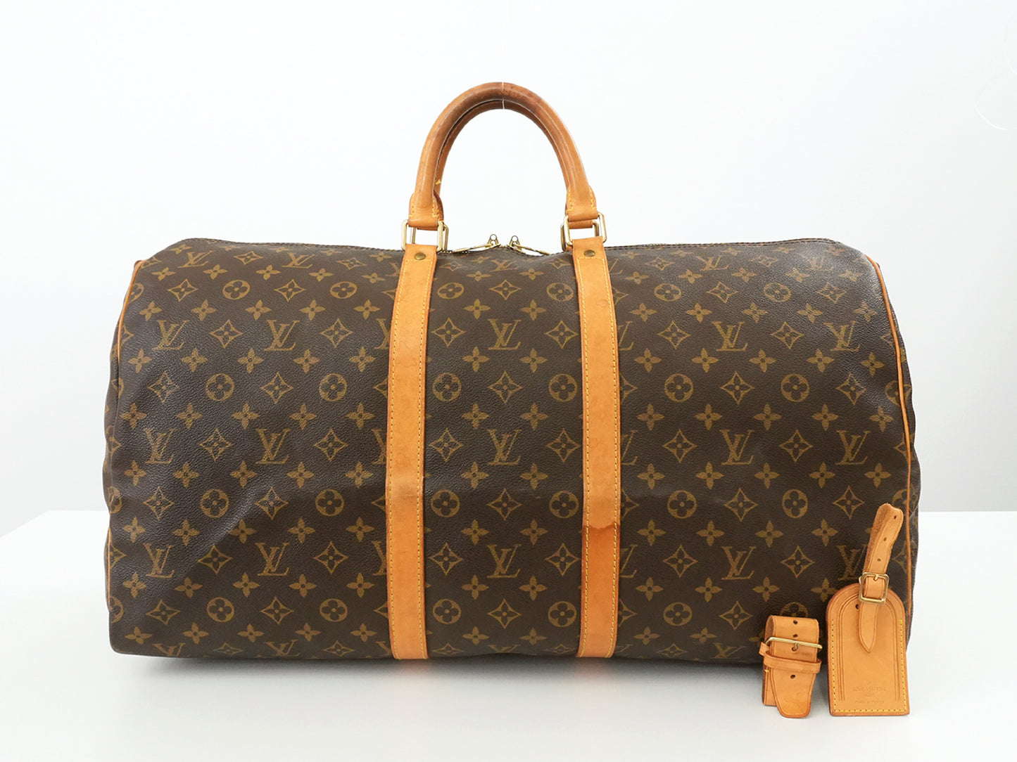 LOUIS VUITTON Monogram Keepall Bandouliere 55 Boston Bag
